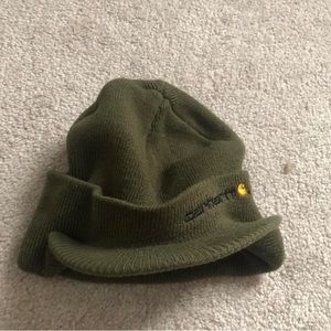 green carhart ball cap beanie